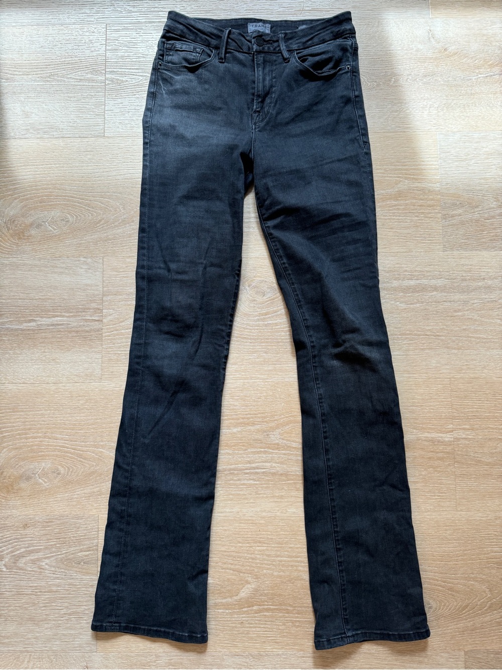 Frame Black Gray Le Mini Boot Stretch Denim Jeans Size 27